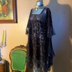 Mina Collections Tunic Tapestry Velvet Tunic Dress.  Sz S